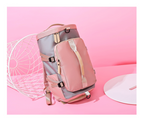 Sports Duffel Bag with Shoe Compartment - Lightweight Waterproof Gym Bag for Women | Pink & Gray | Ideal for Gym, Travel & Sport