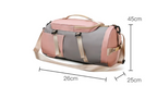 Sports Duffel Bag with Shoe Compartment - Lightweight Waterproof Gym Bag for Women | Pink & Gray | Ideal for Gym, Travel & Sport