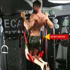 Indoor Pull-Up Trainer with Resistance Bands and Accessories - Home Strength Training Bar Kit | 1.93kg | Red