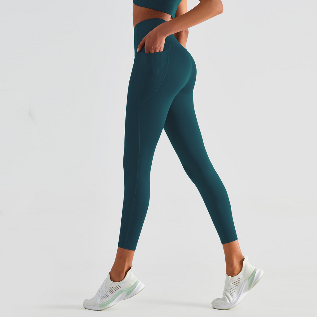 CurveBoost Fitness Leggings - High-Waist Tummy Control Hip-Lifting Nylon Spandex Workout Leggings