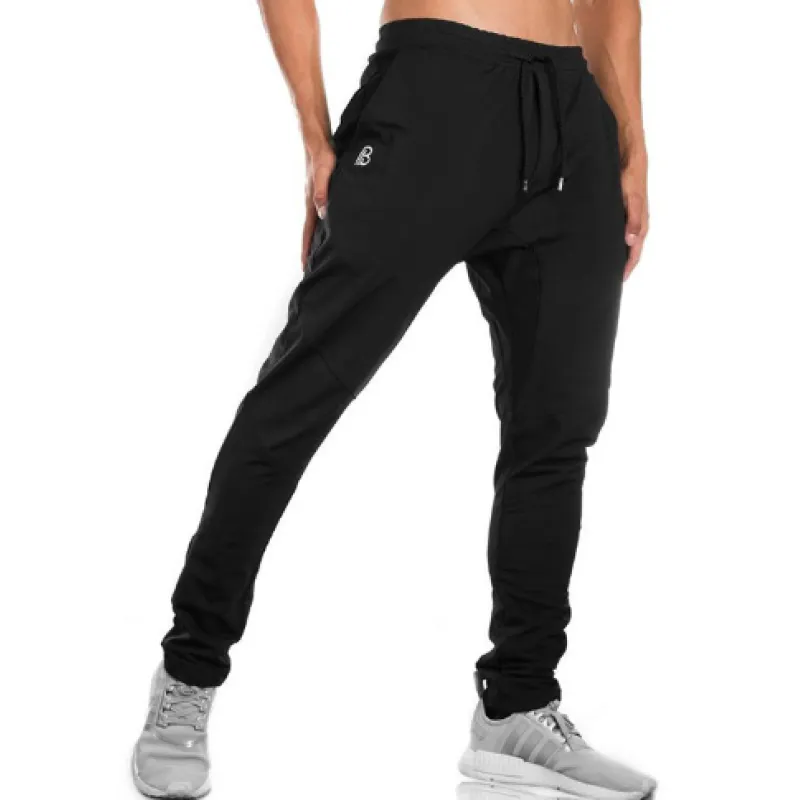 Men's Fitness Trousers - Breathable Cotton Blend Gym Training Pants for Men