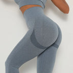 Moisture-Wicking Fitness Leggings - Seamless Knitted High-Waist Squat-Proof Yoga Pants