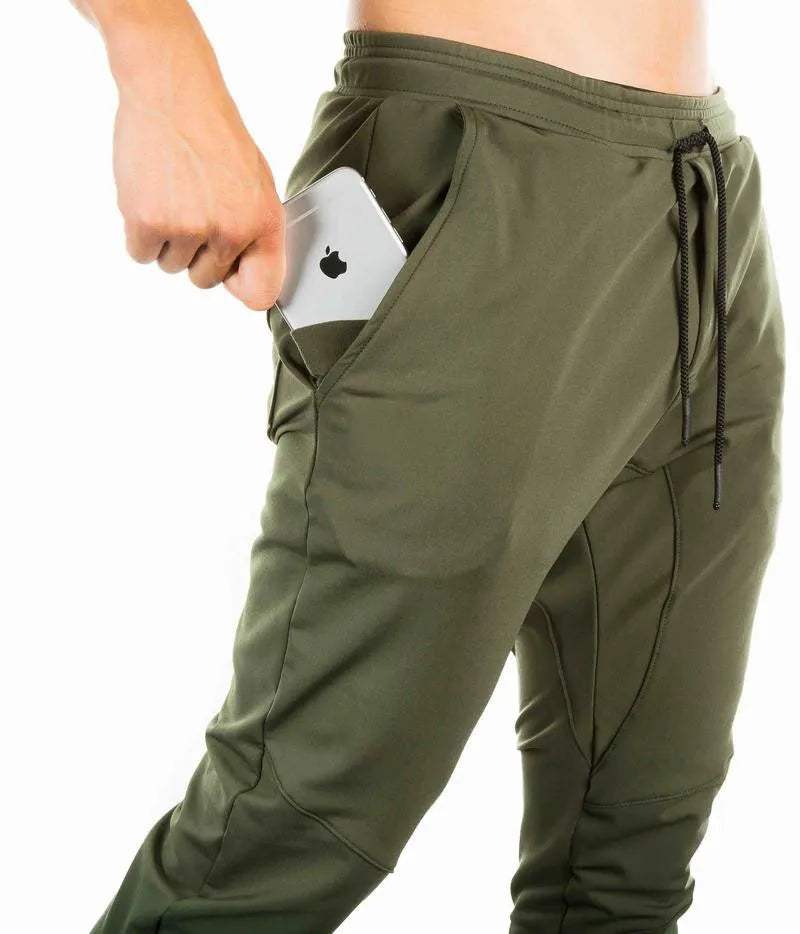 Men's Fitness Trousers - Breathable Cotton Blend Gym Training Pants for Men