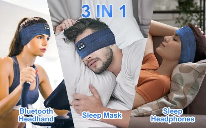 Wireless Sports Headband with Built-In Earphones - Bluetooth Running Headband for Yoga, Gym & Outdoor Workouts