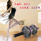 Double Wheel Rebound Ab Roller - Spring Rebound Abdominal Trainer with Foam Handles & Metal Frame | Home Gym