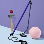 Pilates Fitness Yoga Resistance Band Stick - NBR Foam, Metal Core & Latex for Resistance, Flexibility and Balance | Purple, Pink