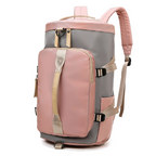 Sports Duffel Bag with Shoe Compartment - Lightweight Waterproof Gym Bag for Women | Pink & Gray | Ideal for Gym, Travel & Sport