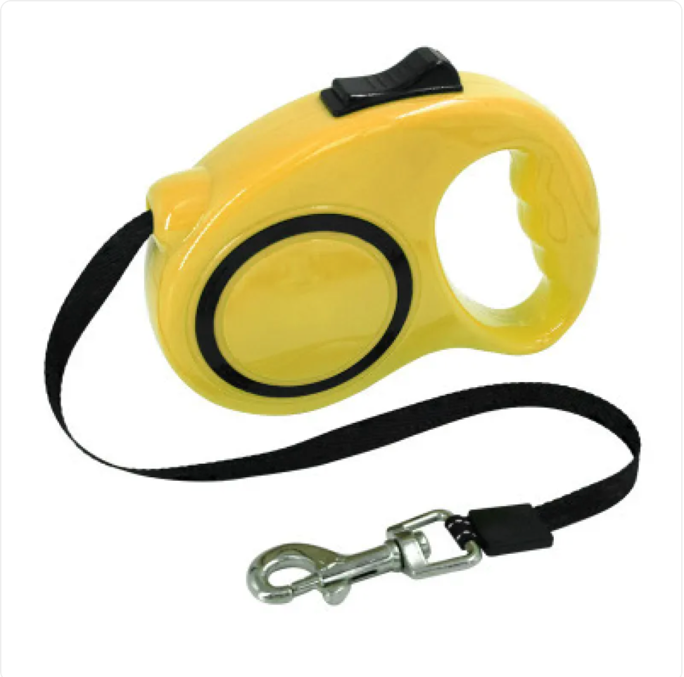 Automatic Retractable Dog Leash with Bone Print – Durable Nylon, Smooth Retraction