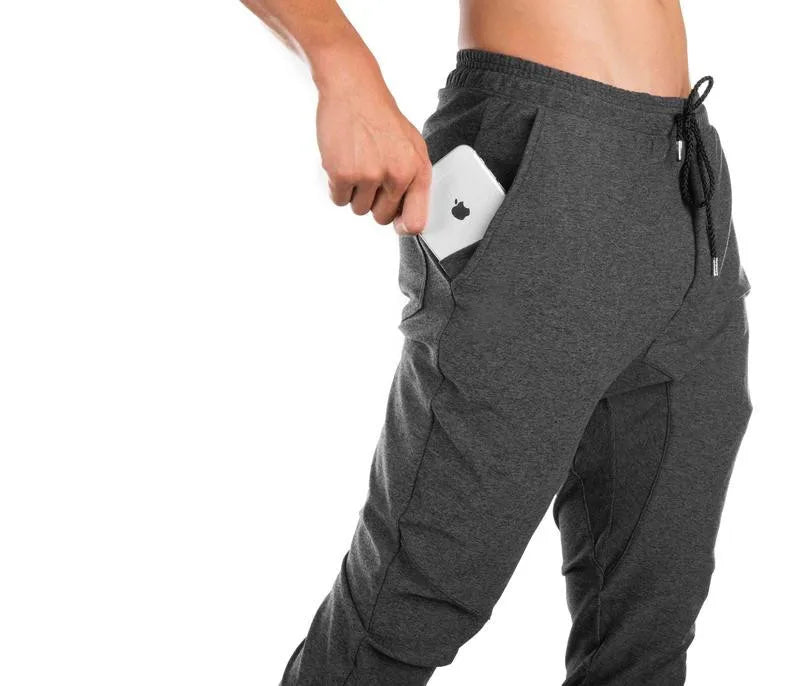 Men's Fitness Trousers - Breathable Cotton Blend Gym Training Pants for Men
