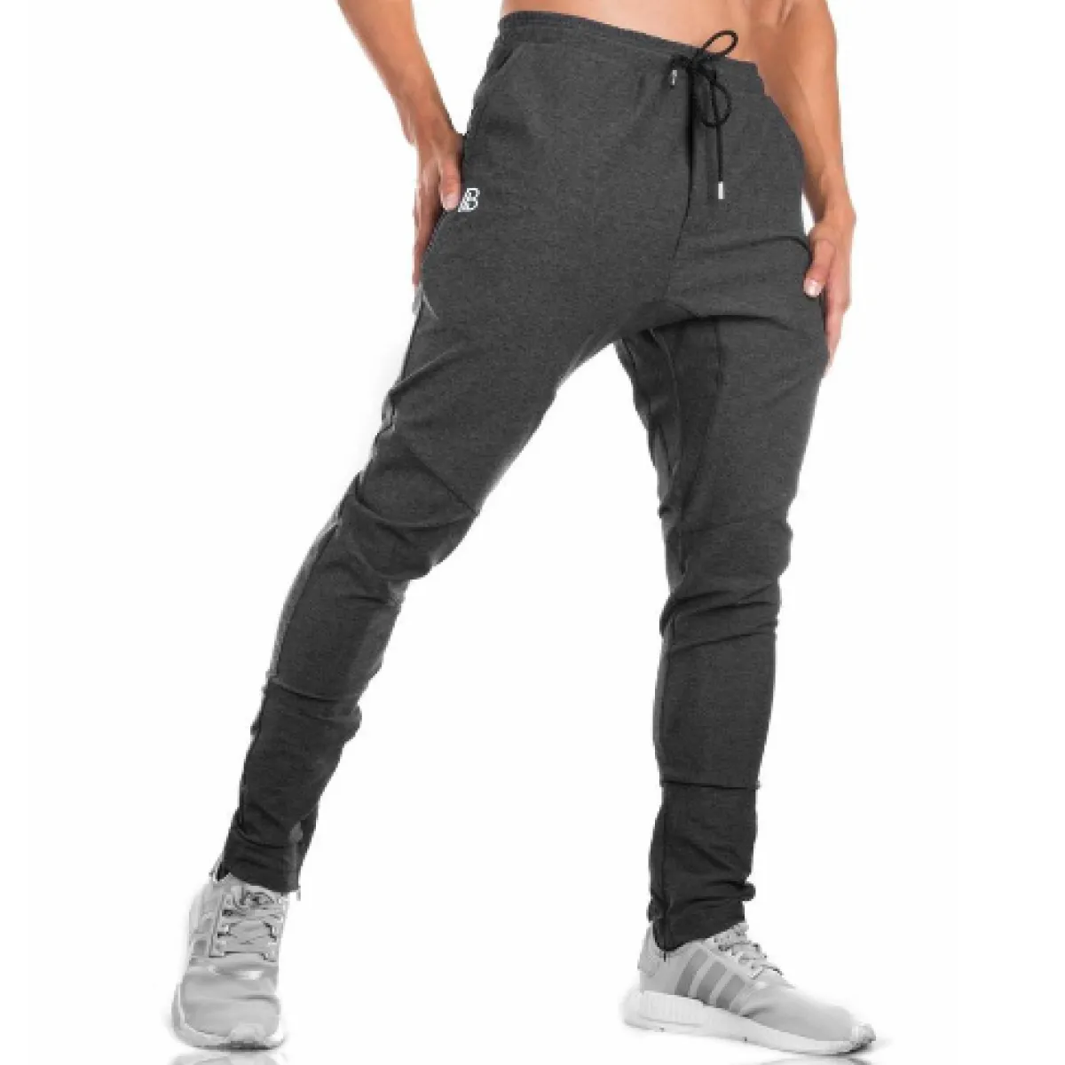 Men's Fitness Trousers - Breathable Cotton Blend Gym Training Pants for Men
