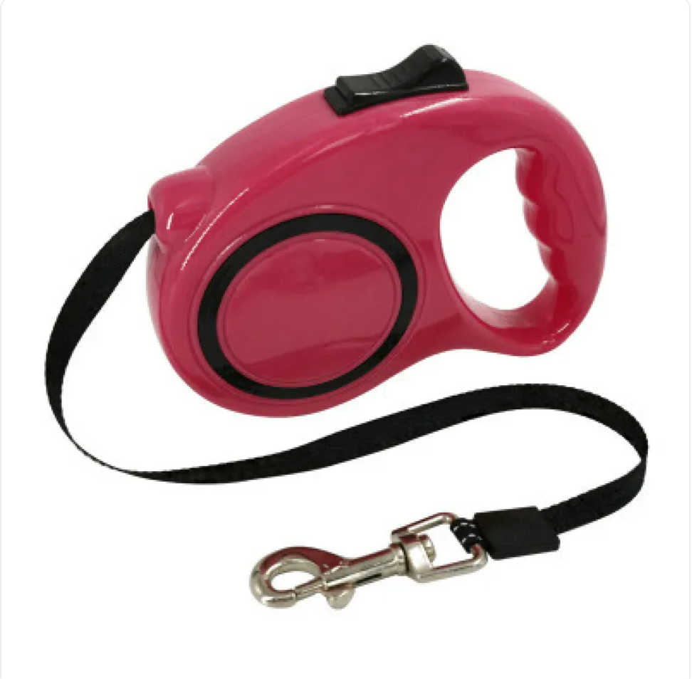 Automatic Retractable Dog Leash with Bone Print – Durable Nylon, Smooth Retraction