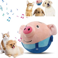 Interactive Squeaky Pig Dog Toy - Motion-Activated Bouncing Ball with Dog Sounds for Puppies and Small Dogs