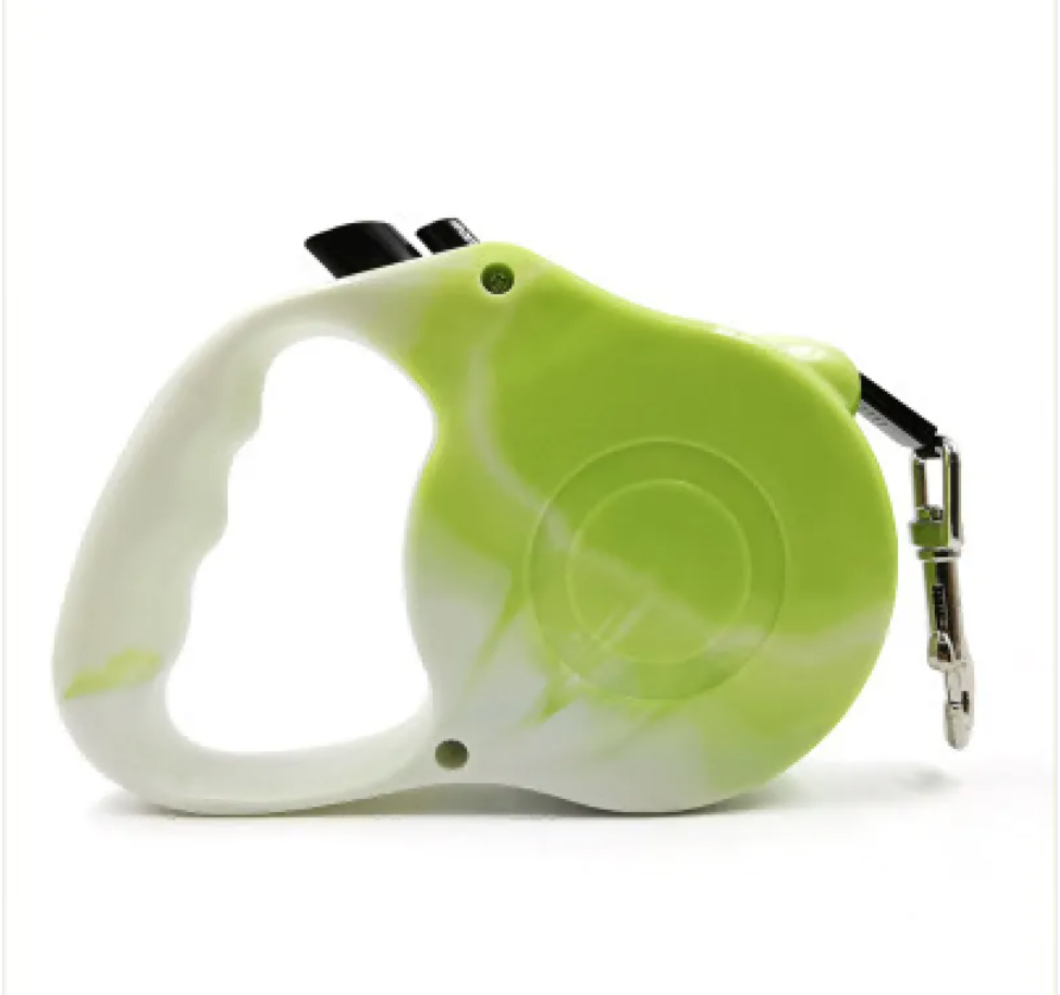 Automatic Retractable Dog Leash with Bone Print – Durable Nylon, Smooth Retraction