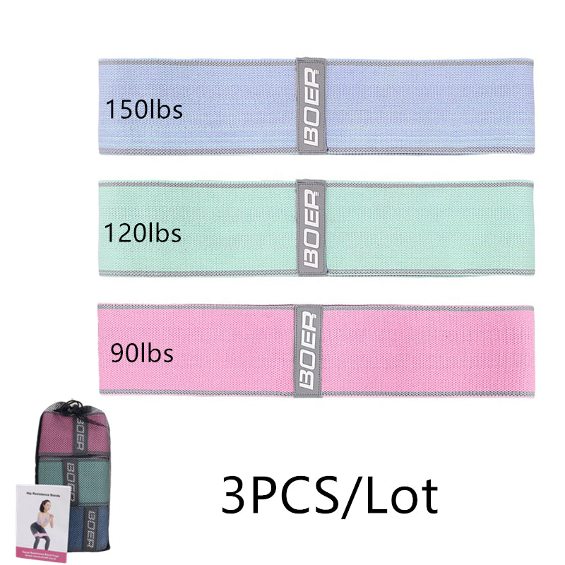 Yoga Resistance Bands for Strength Training and Stretching - 3-Piece Elastic Band Set for Squats, Glutes and Flexibility | Unisex