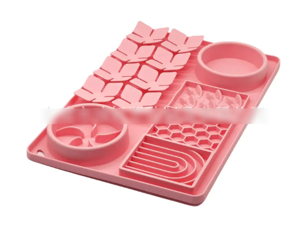 4-in-1 Pet Slow Feeder Bowl Mat with Cup - Anti-Bloat Foraging Mat for Dogs and Cats
