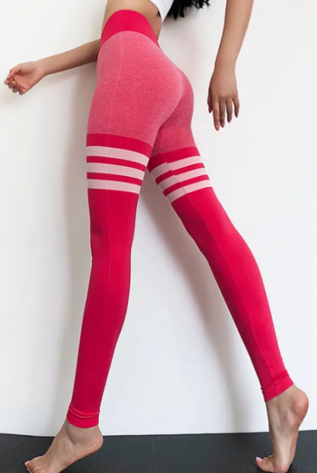 High-Waist Hip Fitness Pants - Four-Way Stretch Moisture-Wicking Workout Pants with Hidden Pockets
