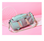 Sports Duffel Bag with Shoe Compartment - Lightweight Waterproof Gym Bag for Women | Pink & Gray | Ideal for Gym, Travel & Sport