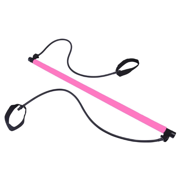 Pilates Fitness Yoga Resistance Band Stick - NBR Foam, Metal Core & Latex for Resistance, Flexibility and Balance | Purple, Pink