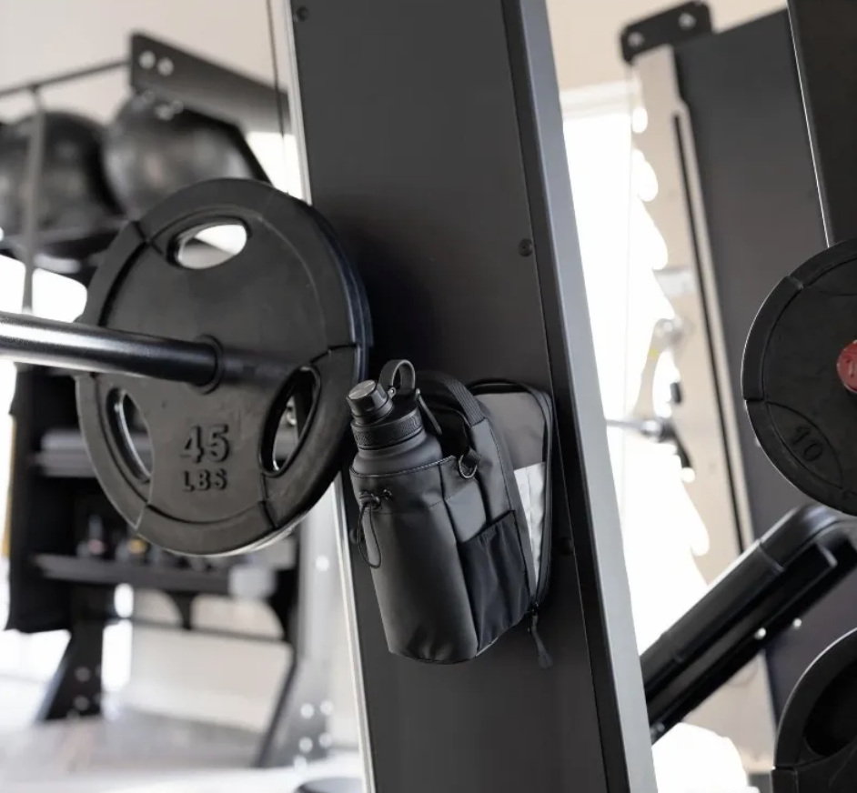 Large Capacity Fitness Kettle Bag - Canvas & Nylon, Magnetic Closure, Waterproof Gym Pannier Bag | Black