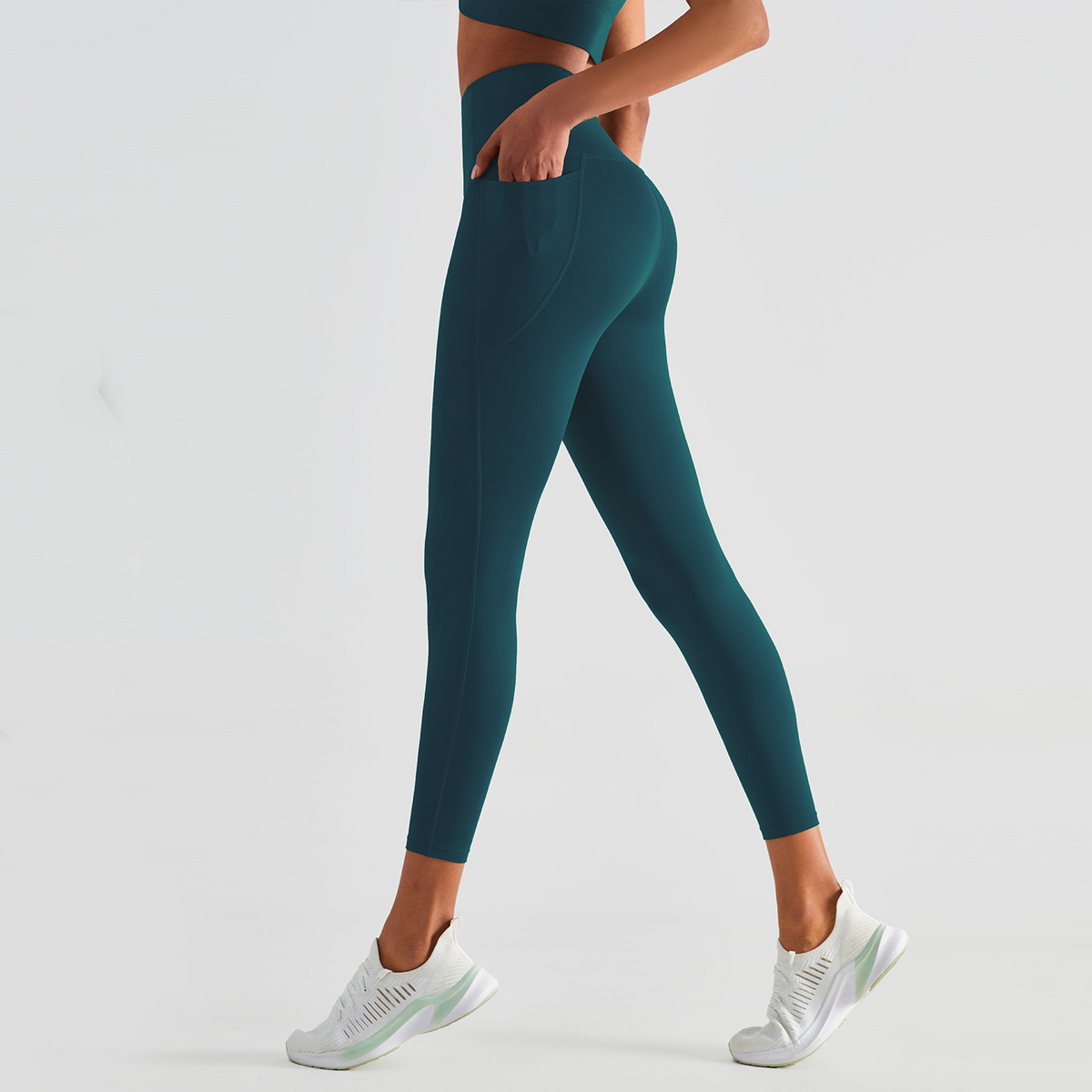 CurveBoost Fitness Leggings - High-Waist Tummy Control Hip-Lifting Nylon Spandex Workout Leggings