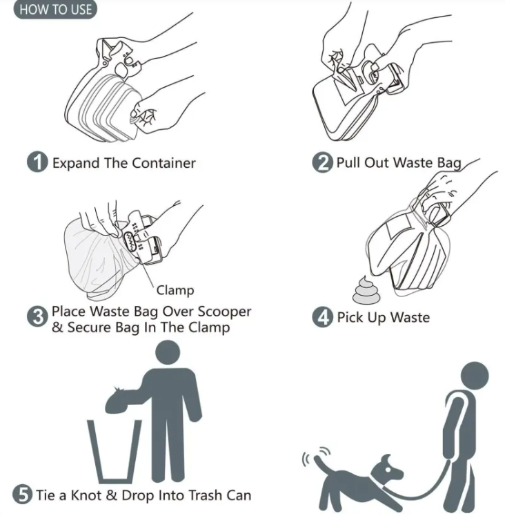 Portable Pooper Scooper with Waste Bag Attachment – Hygienic & Hands-Free for Dogs