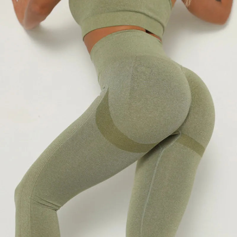 Moisture-Wicking Fitness Leggings - Seamless Knitted High-Waist Squat-Proof Yoga Pants