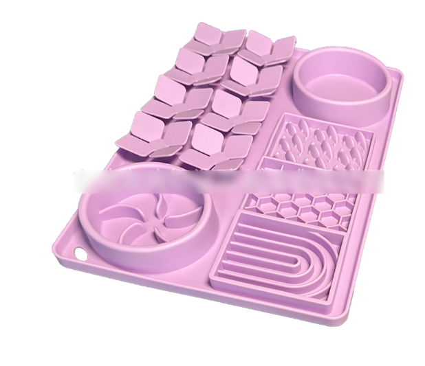 4-in-1 Pet Slow Feeder Bowl Mat with Cup - Anti-Bloat Foraging Mat for Dogs and Cats