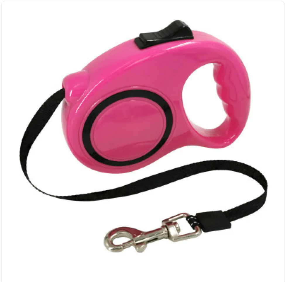 Automatic Retractable Dog Leash with Bone Print – Durable Nylon, Smooth Retraction