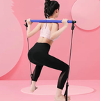 Pilates Fitness Yoga Resistance Band Stick - NBR Foam, Metal Core & Latex for Resistance, Flexibility and Balance | Purple, Pink