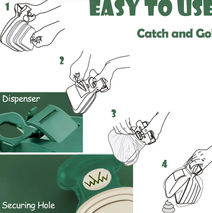 Portable Pooper Scooper with Waste Bag Attachment – Hygienic & Hands-Free for Dogs