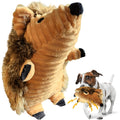 Me Gusta Shop Hedgehog Squeaky Plush Dog Toy - Double-Stitched with Crinkle Body | Brown
