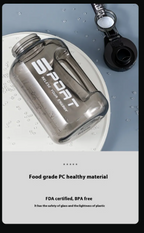 Large Capacity Fitness Water Bottle - BPA-Free Leak-Proof Sports Hydration Bottle for Gym & Outdoor