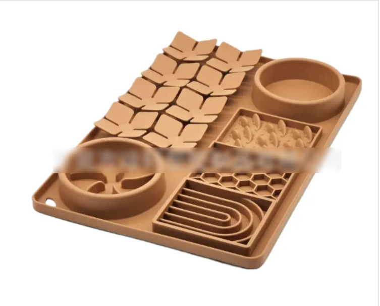 4-in-1 Pet Slow Feeder Bowl Mat with Cup - Anti-Bloat Foraging Mat for Dogs and Cats