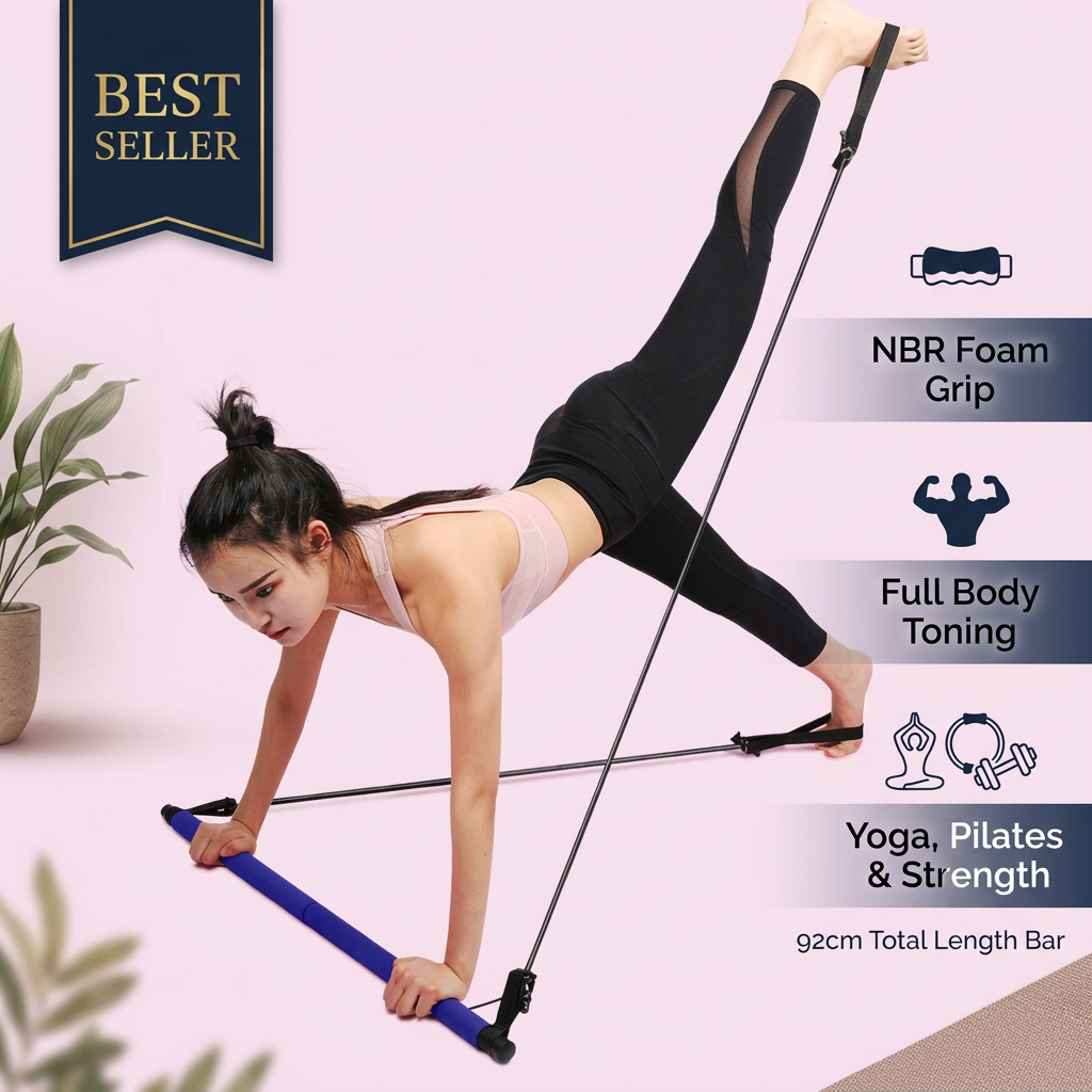 Pilates Fitness Bar Stick - Styled Product Image