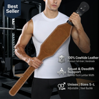 Professional Leather Weightlifting Belt - Styled Product Image
