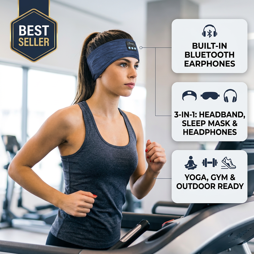 Wireless Sports Headband with Earphones - Styled Product Image